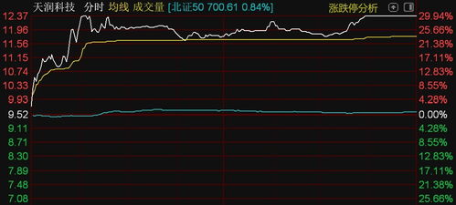 北證50指數漲近1%，天潤科技漲停領漲信息系統集成服務板塊
